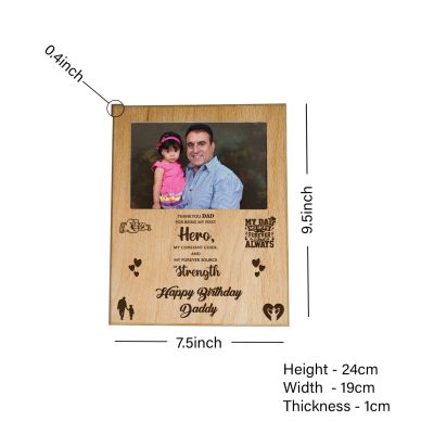 Personalized Engraved Dad Photo Frame | Customized With Photo & Text | Gift For Dad